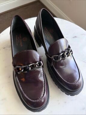 Marc Joseph Leather Chain Loafers Size 9